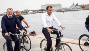 Le Président Emmanuel Macron lors d'une visite au Danemark